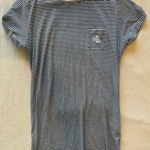 Ralph Lauren Black Label Striped Black and White T-Shirt Dress